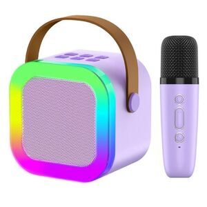 Portable Bluetooth Karaoke Machine w/ Wireless Mic &‎ LED Lights